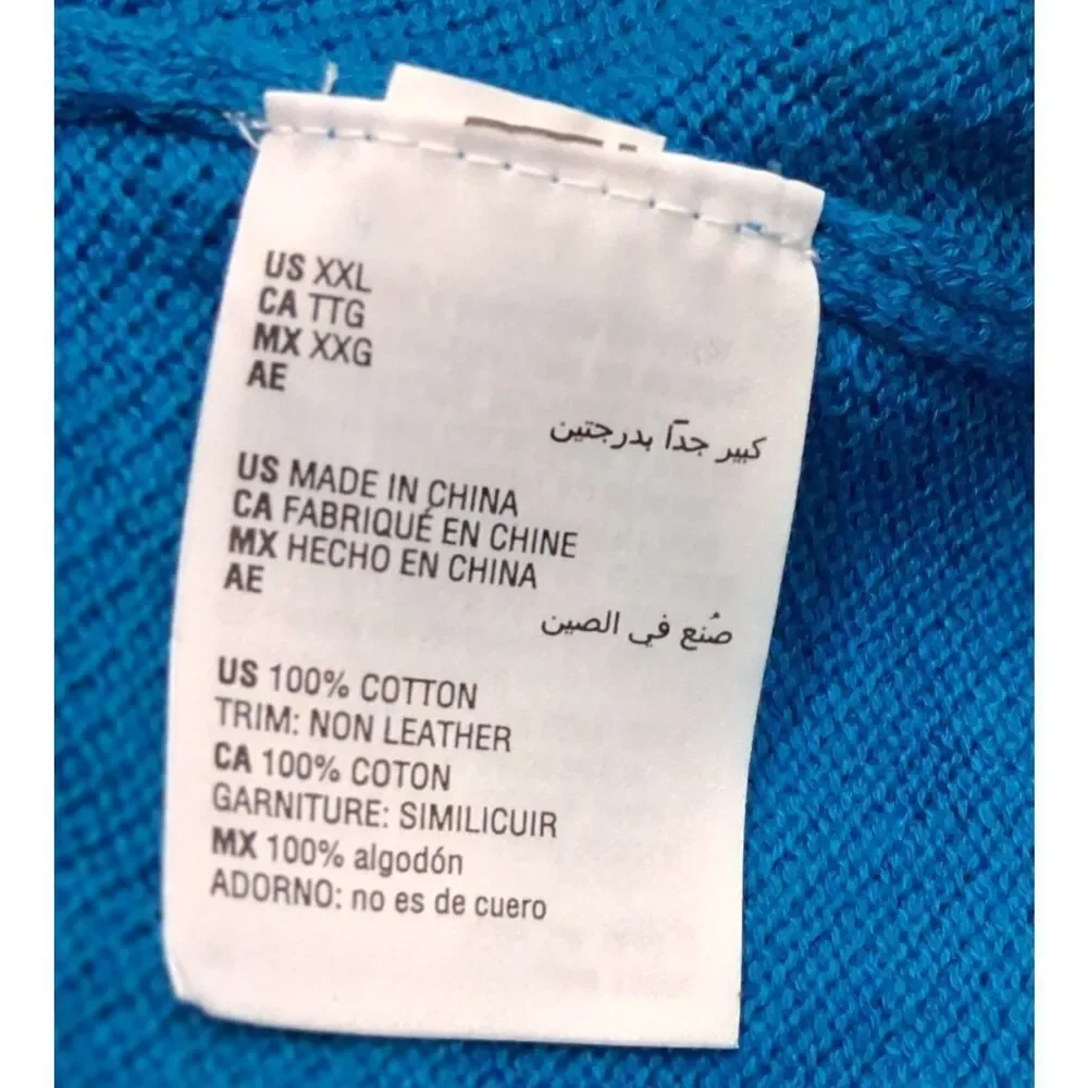 Club Room Mens Blue xlarge sweater Cotton 1/4 Zip Mock Neck longsleeve Pullover